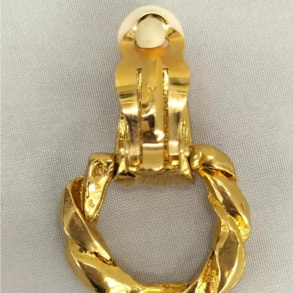 Vintage Yves Saint Laurent gold hoop earrings - Picture 8 of 13